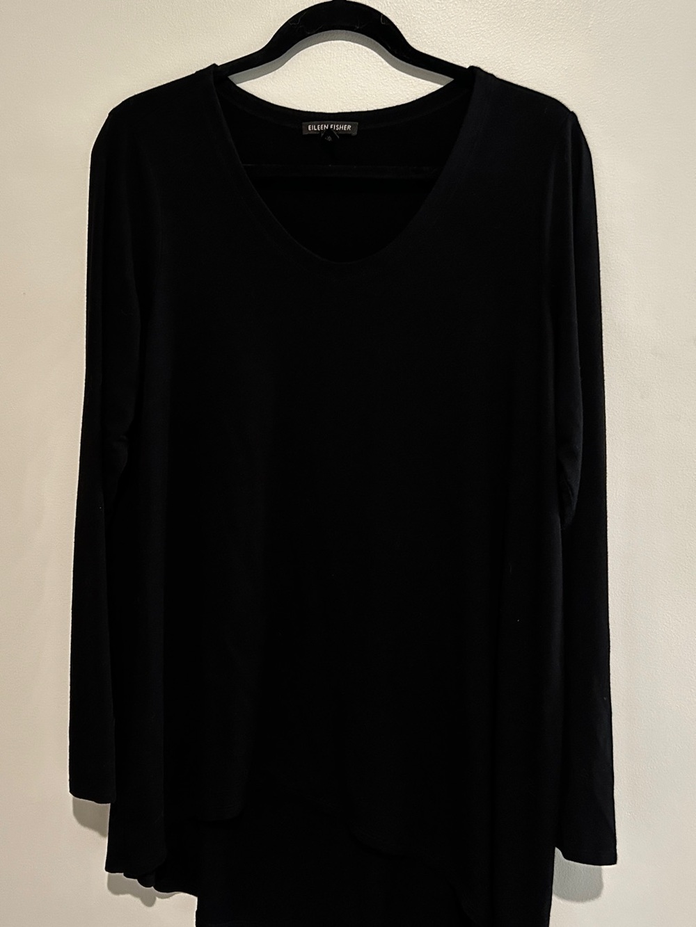 Eileen Fisher Black Long Sleeve Tunic Top